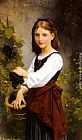 A Young Girl Holding a Basket of Grapes